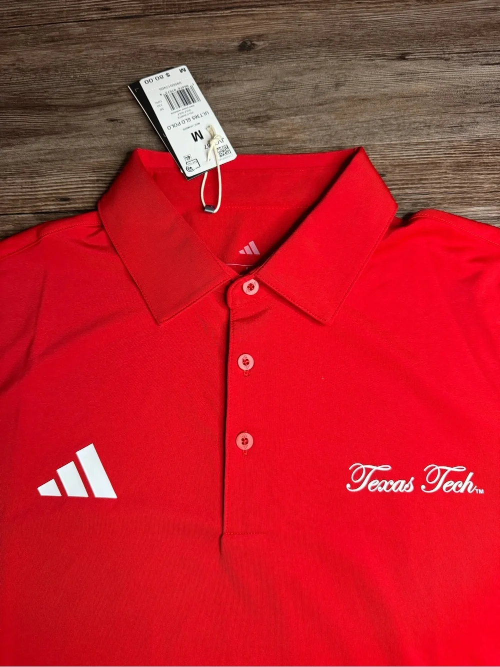 adidas Red Texas Tech Polo Shirt